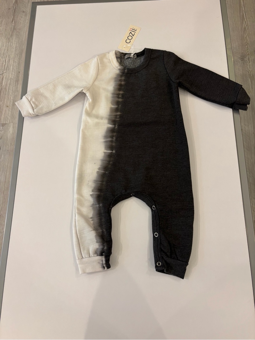 Black & White Tie-Dye Baby One-Piece